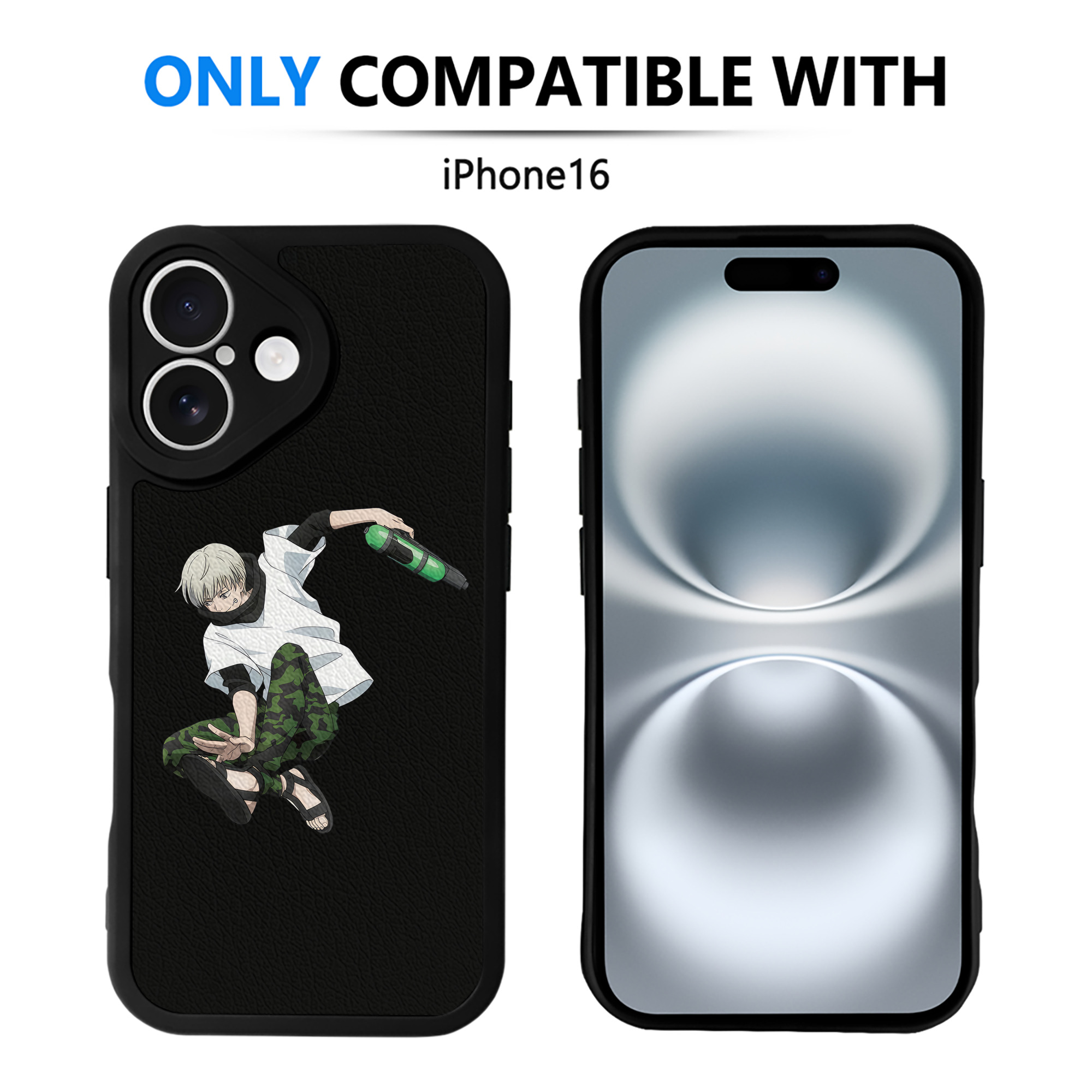 （画像用） 呪術廻戦 Jujutsu Kaisen 【iPhone 16シリーズ対応】シリコンスマホケース（レザー調） 材質：シリコン